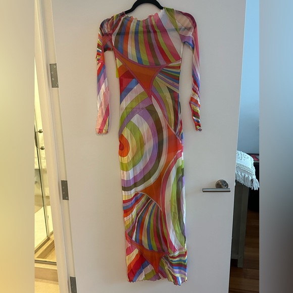 NWT Emilio Pucci Iride-print Tulle Maxi Dress - Picture 4 of 6